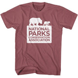 National Parks - Logo - American Classics - Solid Red Adult Short Sleeve T-Shirt Style001