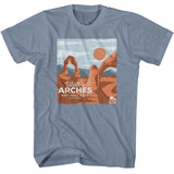 National Parks - Utahs Arches - American Classics - Heather Blue Adult Short Sleeve T-Shirt