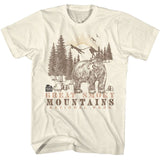 National Parks - Bear And Mountains - American Classics - Solid Off-White Adult Short Sleeve T-Shirt