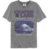 National Parks - Crater Lake Tabletop - American Classics - Solid Gray Adult Short Sleeve Comfort Color T-Shirt