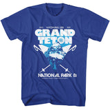 National Parks - Grand Teton Peak - American Classics - Solid Blue Adult Short Sleeve T-Shirt