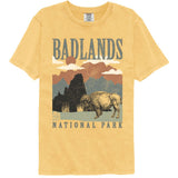 National Parks - Badlands Minimalist Landscape - American Classics - Solid Yellow Adult Short Sleeve Comfort Color T-Shirt