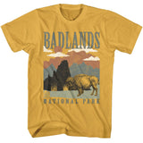National Parks - Badlands Landscape Recolor - American Classics - Solid Yellow Adult Short Sleeve T-Shirt