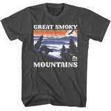 National Parks - Great Smoky Mountains Bear And Mountains Dark - American Classics - Solid Gray Adult Short Sleeve T-Shirt