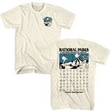 National Parks - Check List - American Classics - Solid Off-White Adult Short Sleeve T-Shirt