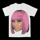 Nicki Minaj "Big Face Pink Hair" Graphic Tee Style001