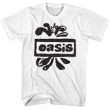 Oasis - Splatter Logo - American Classics - White Adult Short Sleeve T-Shirt