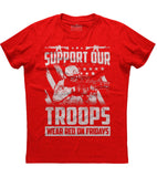 America Supports The Troops Deployed Patriotic T-Shirt (O)