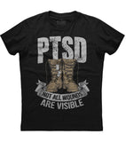 Not All Wounds Are Visible Veteran Shoes T-shirt (O)