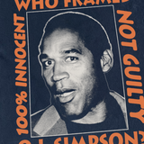 RARE VINTAGE OJ SIMPSON 'WHO FRAMED OJ' 1995 HEAVYWEIGHT BLACK T-SHIRT