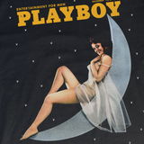PLAYBOY DEC '73 ISSUE 'CRESCENT MOON' HEAVYWEIGHT BLACK T-SHIRT