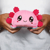 TeeTurtle Reversible Axolotl Plushie (Pink + Aqua Worried)