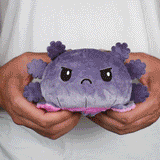 TeeTurtle Reversible Axolotl Plushie (Gray + Rainbow)