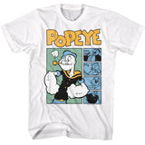 Popeye - Boxes - American Classics - Solid White Adult Short Sleeve T-Shirt