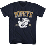 Popeye - Athletic - American Classics - Solid Blue Adult Short Sleeve T-Shirt