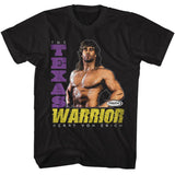 Powertown - The Texas Warrior - Black Front Print Short Sleeve Adult T-Shirt