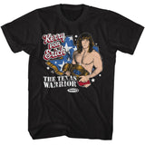 Powertown - Kerry Von Erich Texas - Black Front Print Short Sleeve Adult T-Shirt