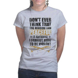 Ladies Peaceful and Violent T-shirt Style001