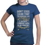 Ladies Peaceful and Violent T-shirt Style001