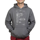 Unisex 1911 Pistol Blue Print Hoodie Style001