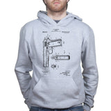 Unisex 1911 Pistol Blue Print Hoodie Style001
