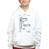 Unisex 1911 Pistol Blue Print Hoodie