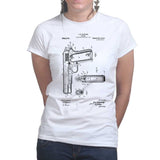 Ladies 1911 Pistol Blue Print T-shirt