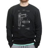 Unisex 1911 Pistol Blue Print Sweatshirt Style001