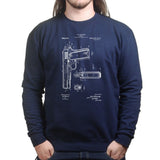 Unisex 1911 Pistol Blue Print Sweatshirt Style001