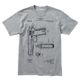 Men's 1911 Pistol Blue Print T-shirt Style001