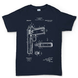 Men's 1911 Pistol Blue Print T-shirt