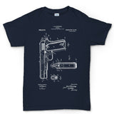 Men's 1911 Pistol Blue Print T-shirt Style001