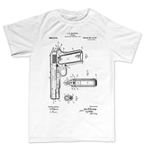 Men's 1911 Pistol Blue Print T-shirt Style001