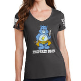 Ladies Prepared Bear V-Neck T-shirt Style001