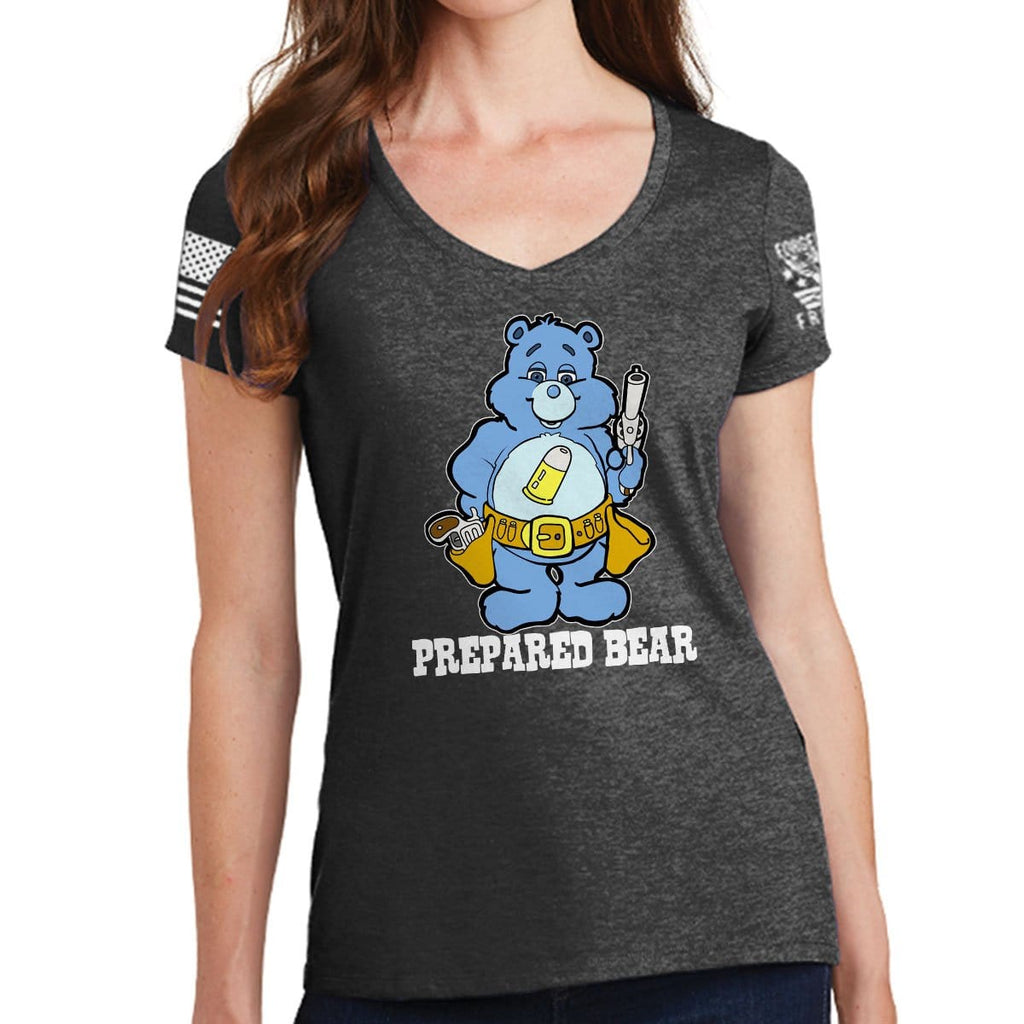 Ladies Prepared Bear V-Neck T-shirt Style001