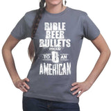 Ladies Bible, Beer & Bullets T-shirt Style001