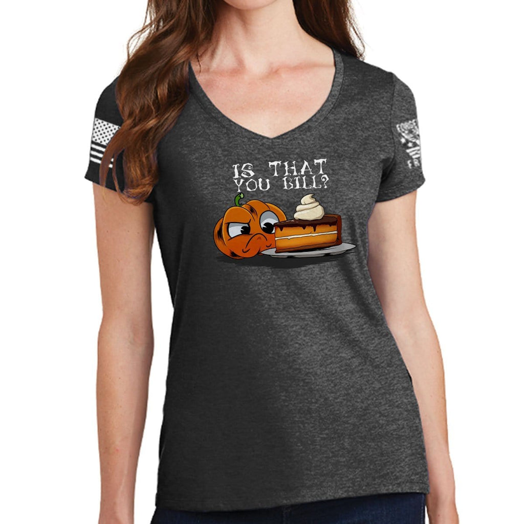 Ladies Pumpkin Cake V-Neck T-shirt
