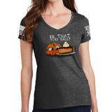 Ladies Pumpkin Cake V-Neck T-shirt Style001