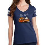Ladies Pumpkin Cake V-Neck T-shirt
