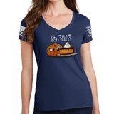 Ladies Pumpkin Cake V-Neck T-shirt Style001