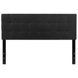 Queen size Modern Black Fabric Upholstered Panel Headboard
