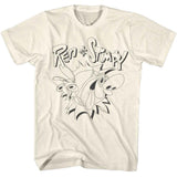 Ren And Stimpy - Monotone Logo - American Classics - Solid Off-White Adult Short Sleeve T-Shirt