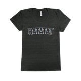 RATATAT Girl's White Outline Logo on Black T-Shirt