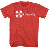 Resident Evil - One Color Umbrella Corp - American Classics - Heather Red Adult Short Sleeve T-Shirt