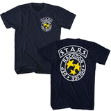 Resident Evil - Stars - American Classics - Solid Blue Adult Short Sleeve T-Shirt
