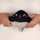 TeeTurtle Reversible Cat Plushie (Gray + Black)