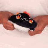 TeeTurtle Reversible Dragon Plushie (Black + White Sparkle)