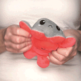 TeeTurtle Reversible Octopus Plushie (Red + Gray)