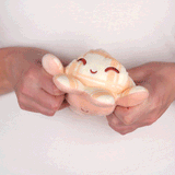 TeeTurtle Reversible Octopus Plushie (Khaki Plaid + Peach)