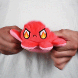 TeeTurtle Reversible Octopus Plushie (Red + Pink)
